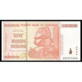 Zimbabwe Pick. 87 50 B. Dollars 2008 SC