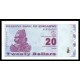 Zimbabwe Pick. 95 20 Dollars 2009 NEUF