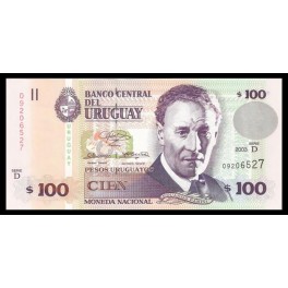 Uruguay Pick. 85 100 Pesos Uruguayos 2000-03 SC