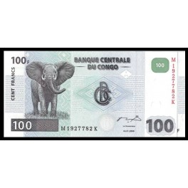 Congo Democratico Pick. 92 100 Francs 2000 SC