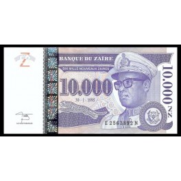 Zaire Pick. 70 10000 N. Zaires 1995 SC