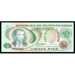 Filipinas Pick. 160 5 Piso 1978 SC