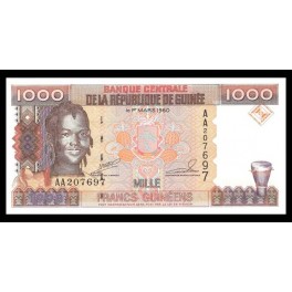 Guinea Pick. 37 1000 Francs 1998 SC