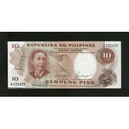 Filipinas Pick. 144 10 Piso 1969 SC