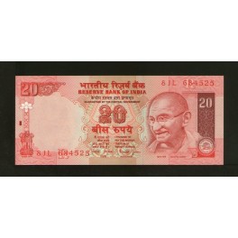 India Pick. 89A 20 Rupees 2002 UNC