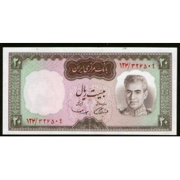 Iran Pick. 84 20 Rials 1969 UNC