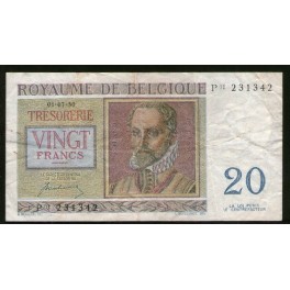 Belgique Pick. 132 20 Francs 1950-56 TB