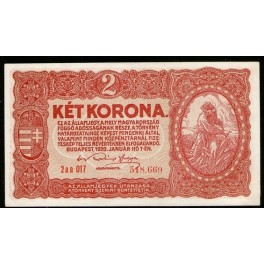 Hungary Pick. 58 2 Korona 1920 AU