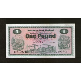 Irlande du Nord Pick. 187 1 Pound 1970-82 VF