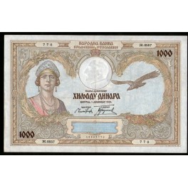 Yugoslavia Pick. 29 1000 Dinara 1931 EBC