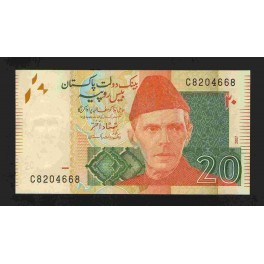 Pakistan Pick. 46 20 Rupees 2005-07 UNC
